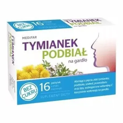 Tymianek I Podbiał Ziołowe Ukojenie 16 Pastylek Bez Cukru