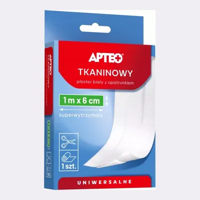 Plaster Tkaninowy Z Opatrunkiem Apteo Uniwersalny 1m x 6cm 1 Sztuka