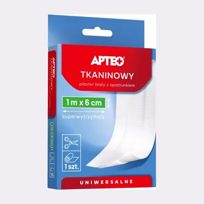 Plaster Tkaninowy Z Opatrunkiem Apteo Uniwersalny 1m x 6cm 1 Sztuka