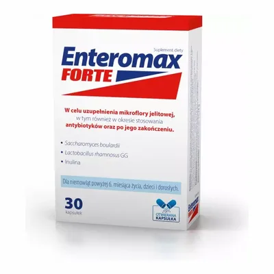 Enteromax Forte Uzupełnienie Mikroflory Jelitowej 30 Kapsułek