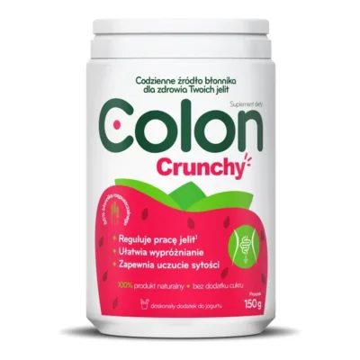 Colon Crunchy Proszek Wspomagający Pracę Jelit Smak Truskawkowy 150g