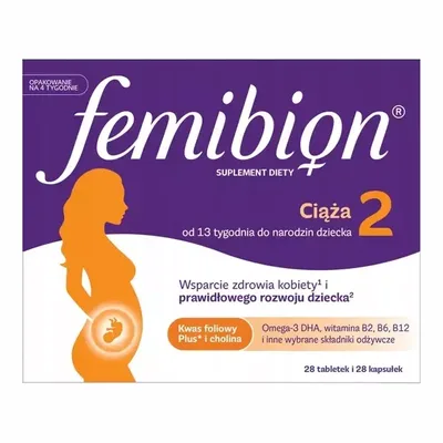 Femibion 2 Kwas Foliowy DHA Jod Biotyna 28 Tabl + 28 Kaps