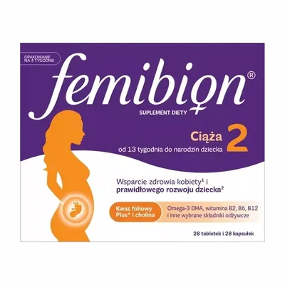 Femibion 2 Kwas Foliowy DHA Jod Biotyna 28 Tabl + 28 Kaps