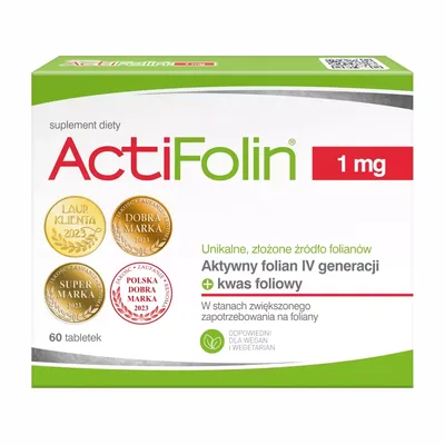 Polski Lek Actifolin 1 mg Aktywny Folian IV Generacji 60 tabletek
