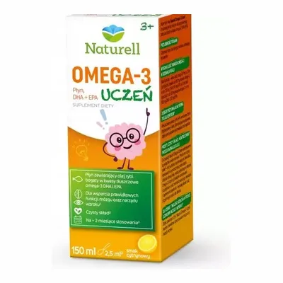 Naturell Omega-3 Uczeń DHA+EPA Smak Cytrynowy 150ml