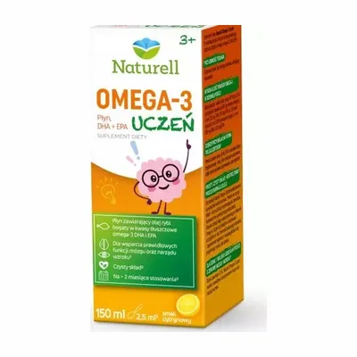Naturell Omega-3 Uczeń DHA+EPA Smak Cytrynowy 150ml