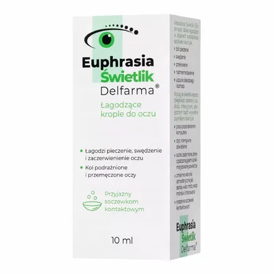 Euphrasia Świetlik Delfarma Łagodzące Krople Do Oczu 10 ml