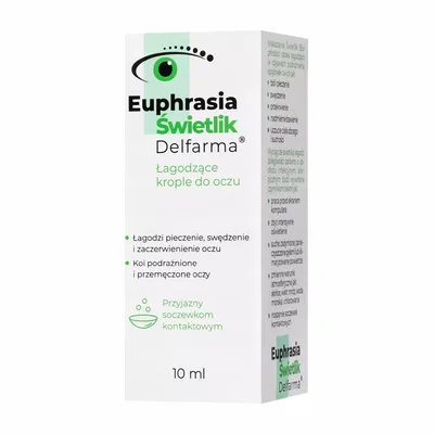 Euphrasia Świetlik Delfarma Łagodzące Krople Do Oczu 10 ml