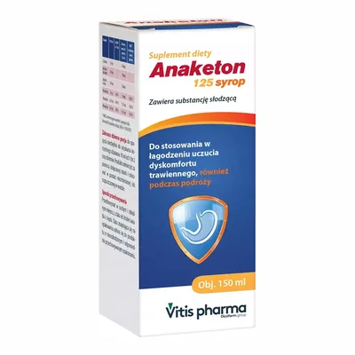 Anaketon 125 Syrop Na Trawienie I Nudności Chorobę Lokomycjną 150ml