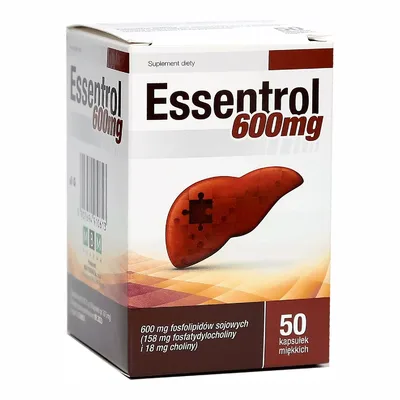 Essentrol 600 mg Fosfolipidów Sojowych 50 Kapsułek Miękkich