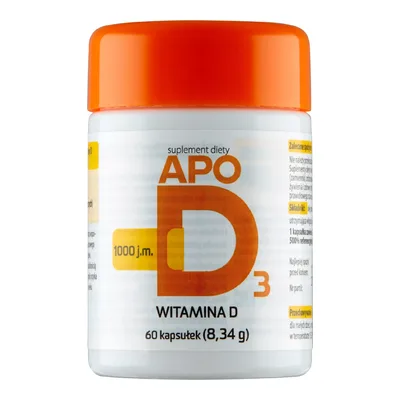ApoD3 Witamina D3 1000 UI 60 Kapsułek