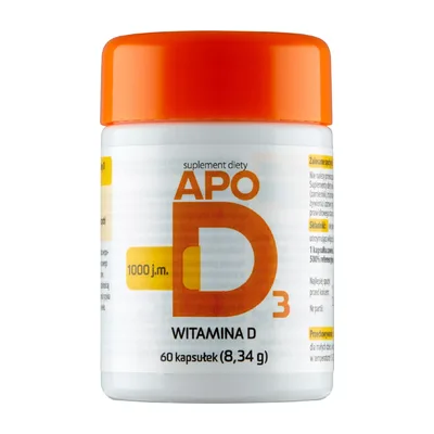 ApoD3 Witamina D3 1000 UI 60 Kapsułek