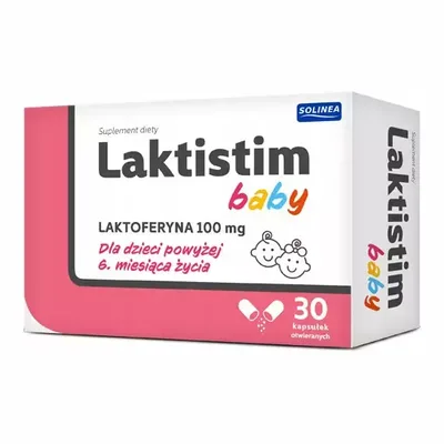 Laktistim Baby Laktoferyna 100mg Dla Dzieci Powyżej 6 Miesiąca 30 Kapsułek