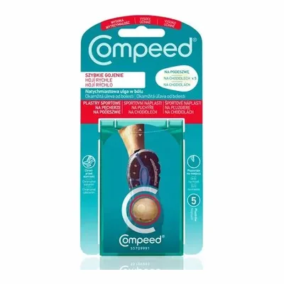 Plastry Na Pęcherze Na Podeszwie Sportowe Z Opatrunkiem Compeed 5 Sztuk