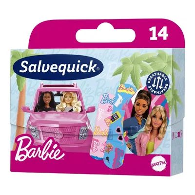 Salvequick Barbie Plastry Z Opatrunkiem Wodoodporne14 Sztuk