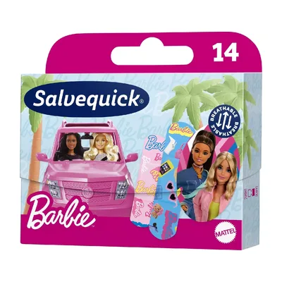 Salvequick Barbie Plastry Z Opatrunkiem Wodoodporne14 Sztuk