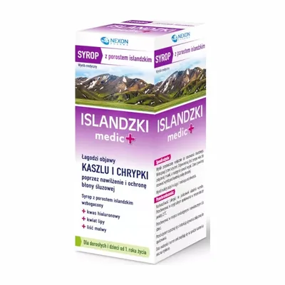 Syrop Islandzki Medic+ Łagodzi Objawy Kaszlu I Chrypki 125ml