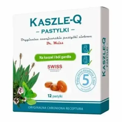 Kaszle-Q Na Kaszel I Gardło 12 Ziołowych Pastylek