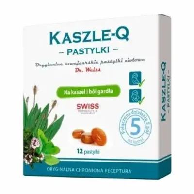 Kaszle-Q Na Kaszel I Gardło 12 Ziołowych Pastylek