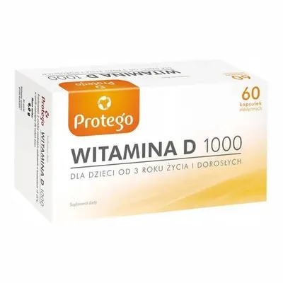 Protego Witamina D3 1000 Dla Dzieci i Dorosłych 60 Kapsułek
