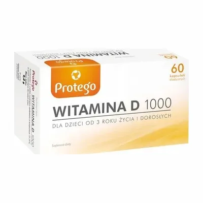 Protego Witamina D3 1000 Dla Dzieci i Dorosłych 60 Kapsułek