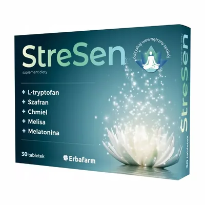 StreSen Melatonina Chmiel Szafran Na Stres 30 Tabletek