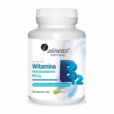 Aliness Witamina B12 B-12 Metylokobalamina 100 Kapsułek