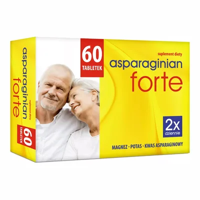 Asparaginian Forte Magnez Potas Kwas Asparginowy 60 Tabletek