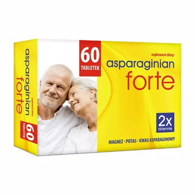 Asparaginian Forte Magnez Potas Kwas Asparginowy 60 Tabletek