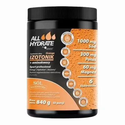 Aliness AllHydrate Izotonik Pomarańcza + Aminokwasy 50 Porcji 840g
