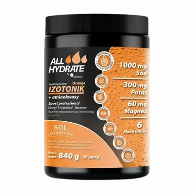 Aliness AllHydrate Izotonik Pomarańcza + Aminokwasy 50 Porcji 840g