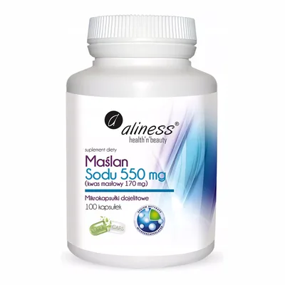 Aliness Maślan Sodu 720mg Kwas Masłowy Zdrowe Jelita Trawienie 100 Kapsułek