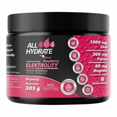 Aliness AllHydrate Elektrolity Malina Magnez Potas Sód 305g 50 Porcji