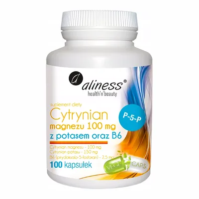 Aliness Cytrynian Magnezu Z Potasem 100 Vege Kapsułek