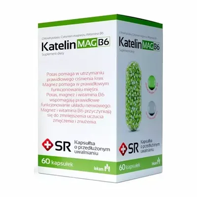 Katelin Mag B6 Potas I Magnez O Przedłużonym Uwalnianiu 60 Kapsułek