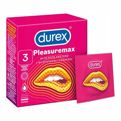 Durex Prezerwatywy Pleasure Max Z Wypustkami I Prążkami 3 Sztuki
