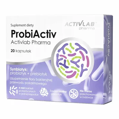 ProbiActiv 400mg Flora Bakteryjna Probiotyk Prebiotyk 20 Kapsułek