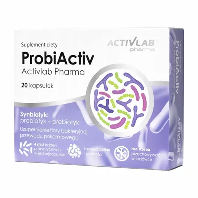 ProbiActiv 400mg Flora Bakteryjna Probiotyk Prebiotyk 20 Kapsułek