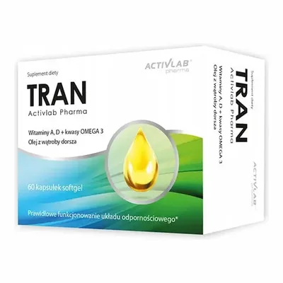 Tran 500mg. wit A, witamina D3 + Omega3 Activlab