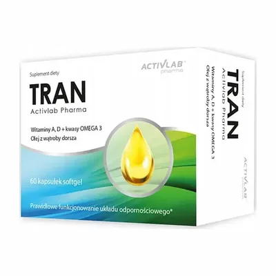 Tran 500mg. wit A, witamina D3 + Omega3 Activlab