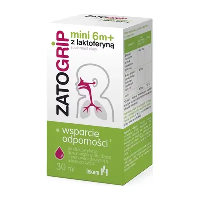 Zatogrip Mini 6m+ Z Laktoferyną Płyn Kropelki 30ml