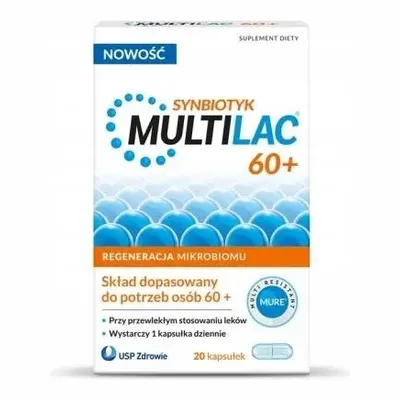 Multilac Synbiotyk 60+ 20 kapsułek Probiotycznych
