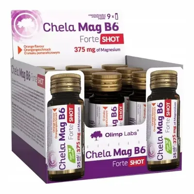 Zestaw Olimp Chela Mag B6 Forte Shot Smak Pomarańczowy 9 x 25ml