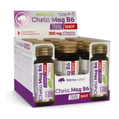 Zestaw Olimp Chela Mag B6 Skurcz Shot Smak Grejpfrutowy 9 x 25ml