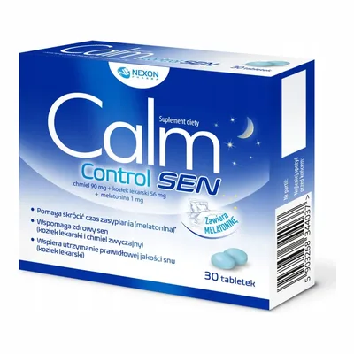 Calm Control Sen Melatonina Szyszka Chmielu 30 Tabletek