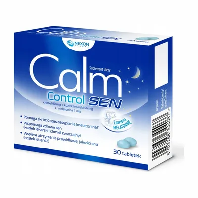 Calm Control Sen Melatonina Szyszka Chmielu 30 Tabletek