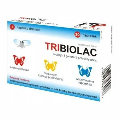 Tribiolac Probiotyk Synbiotyk 3 Generacji Flora Bakteryjna 20 Kapsułek