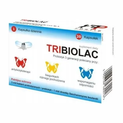 Tribiolac Probiotyk Synbiotyk 3 Generacji Flora Bakteryjna 20 Kapsułek