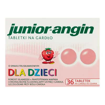 Junior-Angin Tabletki Do Ssania Dla Dzieci Na Gardło 36 Tabletek
