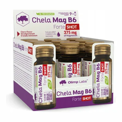 Zestaw Olimp Chela Mag B6 Forte Shot Smak Wiśniowy 9 x 25ml